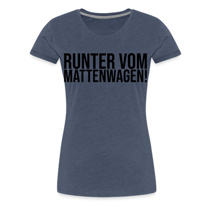 Mattenwagen - Frauen Premium T-Shirt - Blau meliert