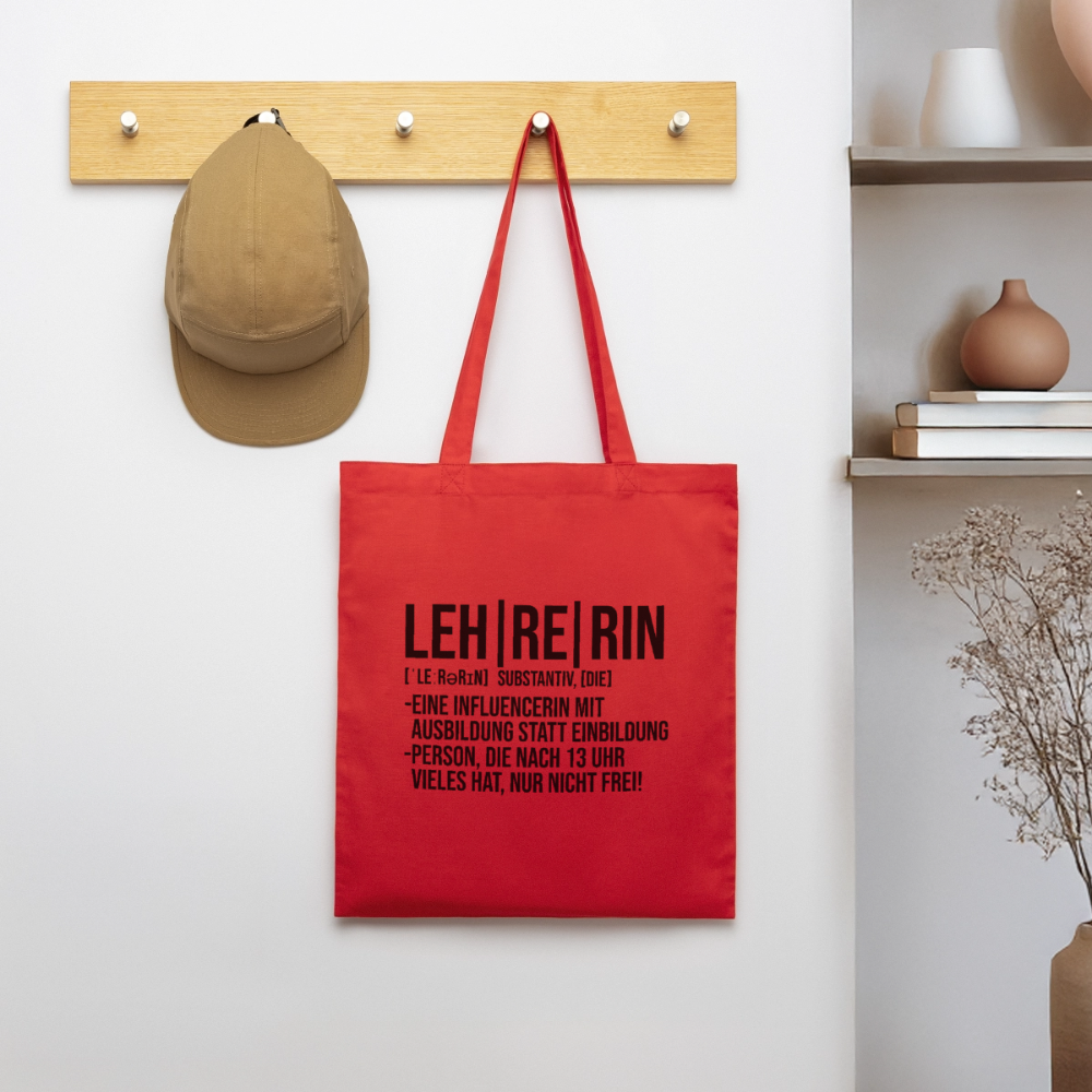 Lehrerin - Bio-Stoffbeutel - Rot