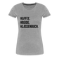 Kaffee, Kreide. Klassenbuch. - Frauen Premium T-Shirt - Grau meliert