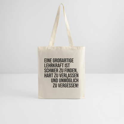 Großartige Lehrkraft - Stoffbeutel - Natur