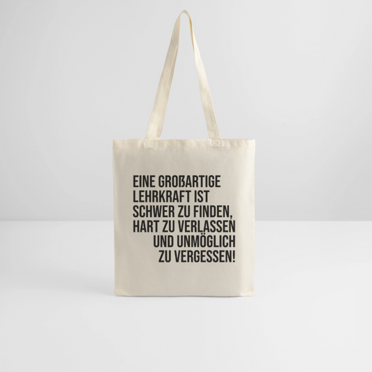 Großartige Lehrkraft - Stoffbeutel - Natur