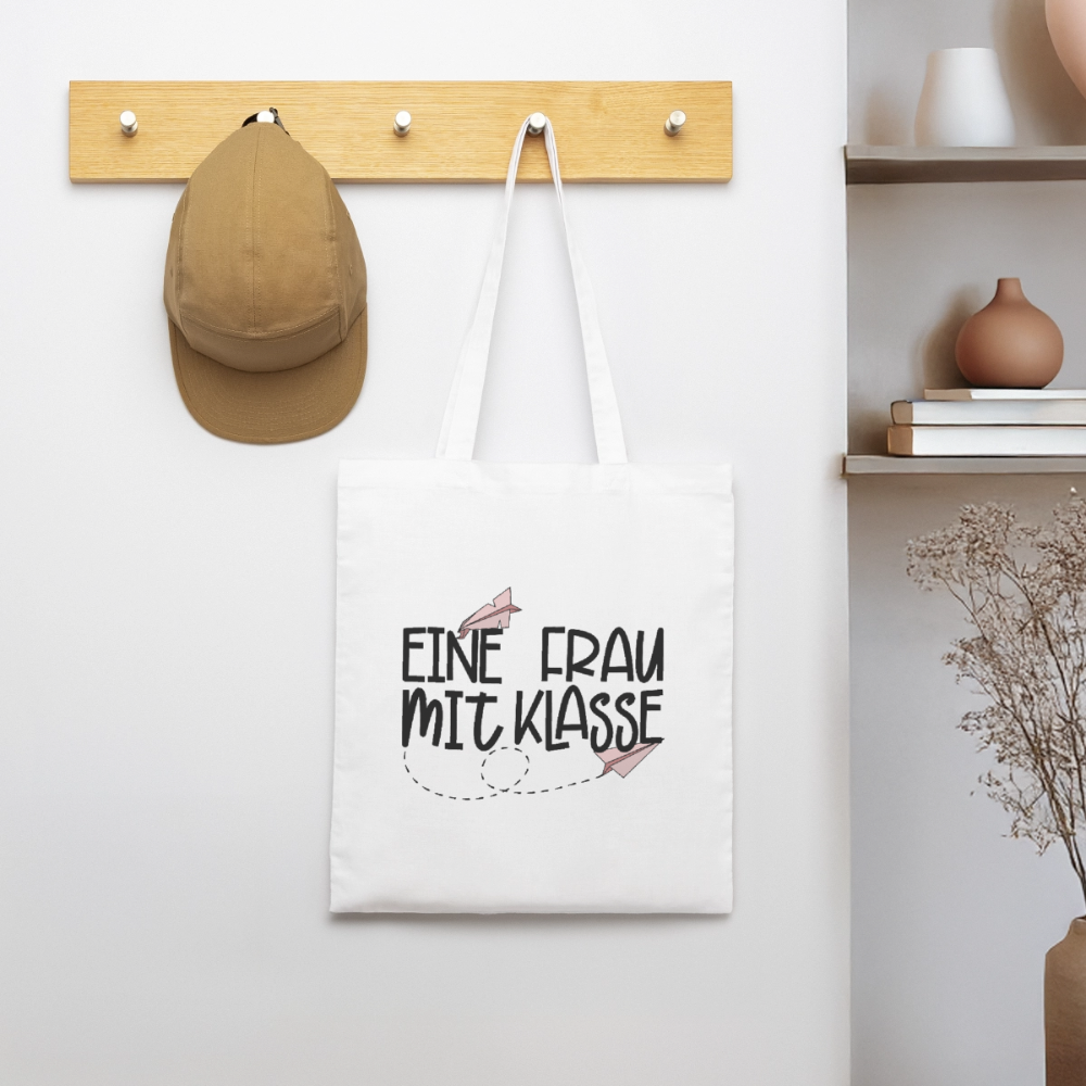 Frau mit Klasse - Bio-Stoffbeutel - Weiß