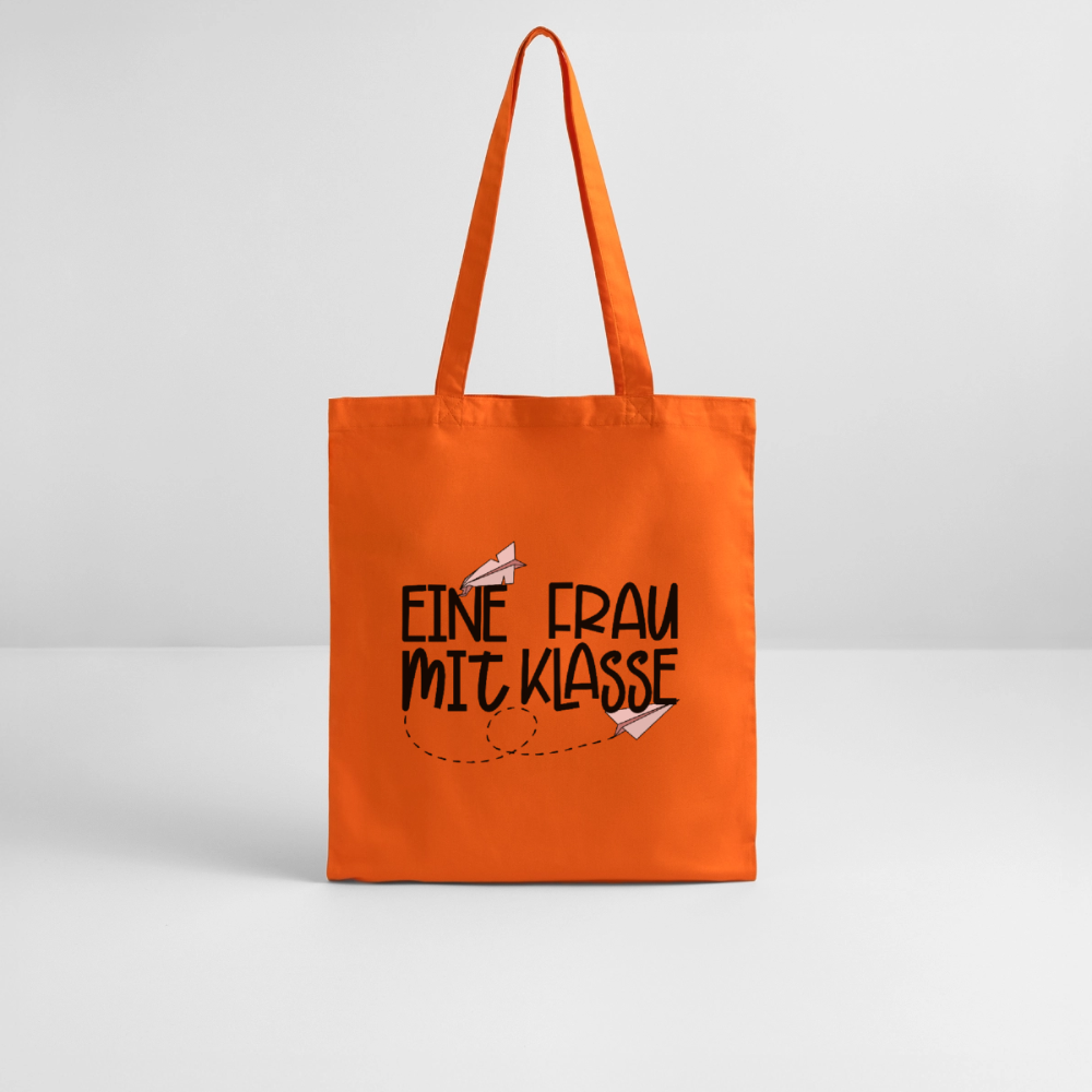 Frau mit Klasse - Bio-Stoffbeutel - Tieforange