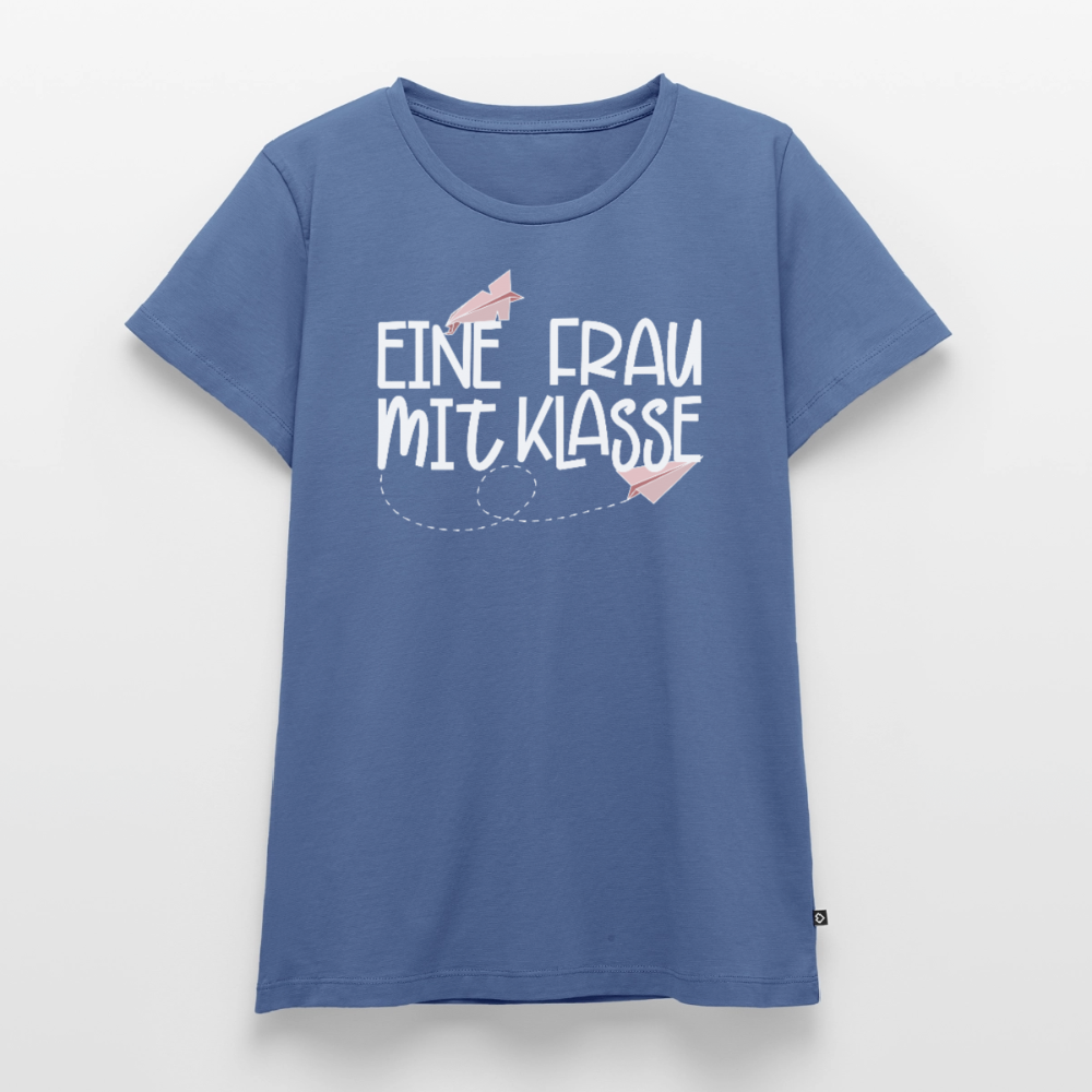 Eine Frau mit Klasse - Frauen Premium T-Shirt - Taubenblau