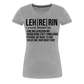 Leh-re-rin - Frauen Premium T-Shirt - Grau meliert