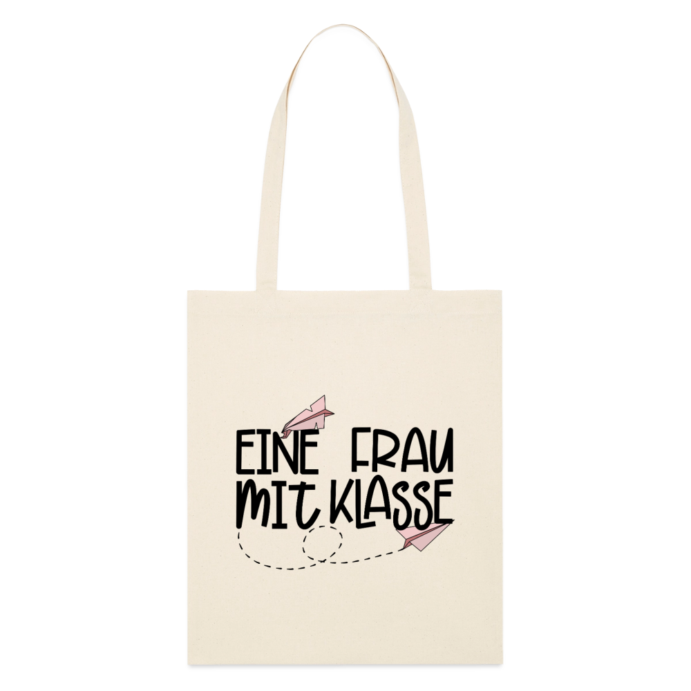 Frau mit Klasse - Bio-Stoffbeutel - Natur