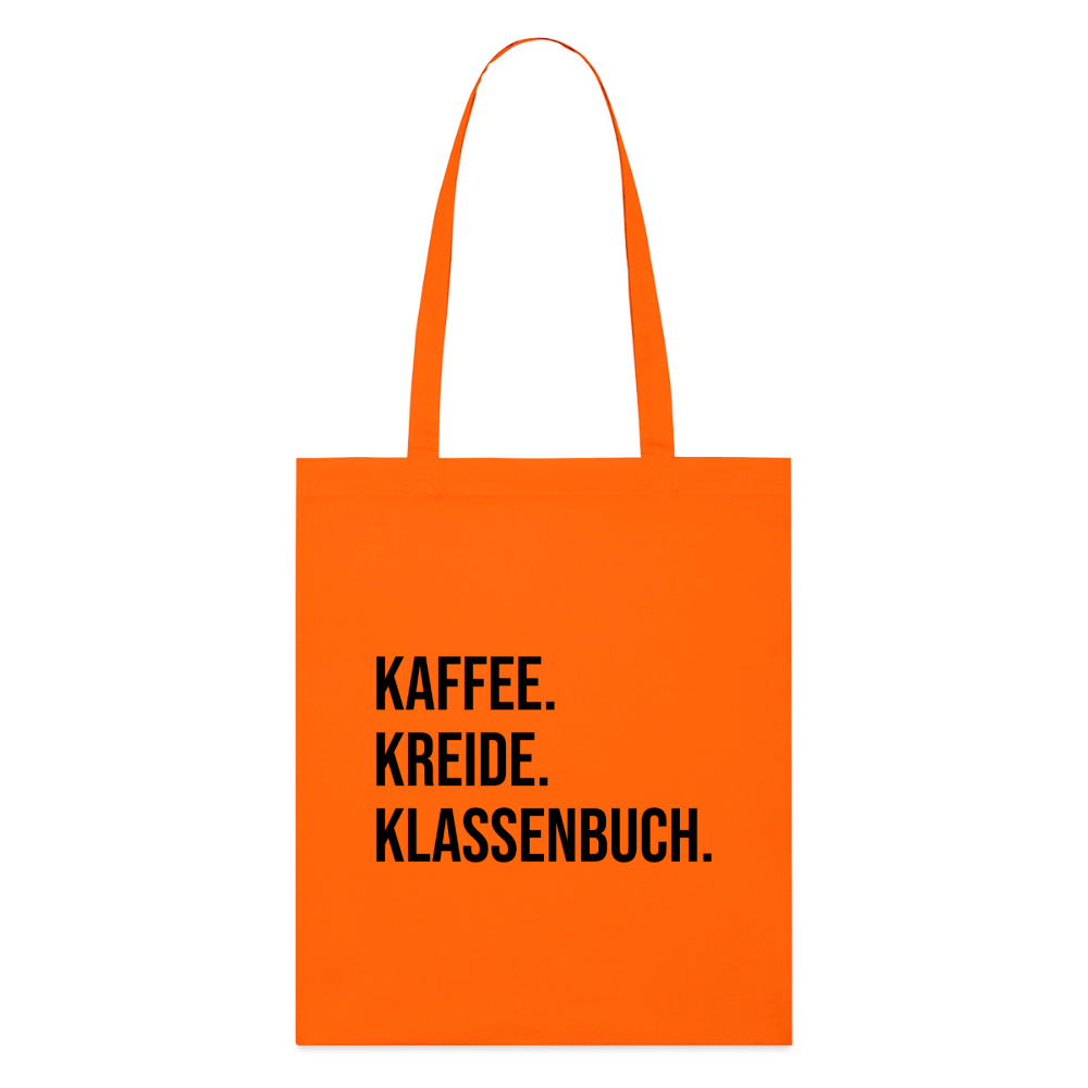 Klassenbuch - Bio-Stoffbeutel - Tieforange