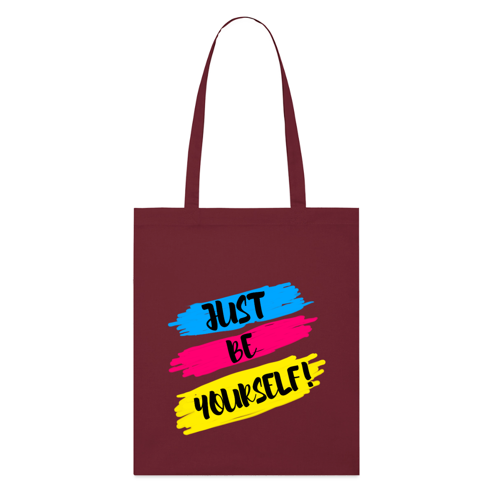 Just be yourself - Bio-Stoffbeutel - Burgunderrot