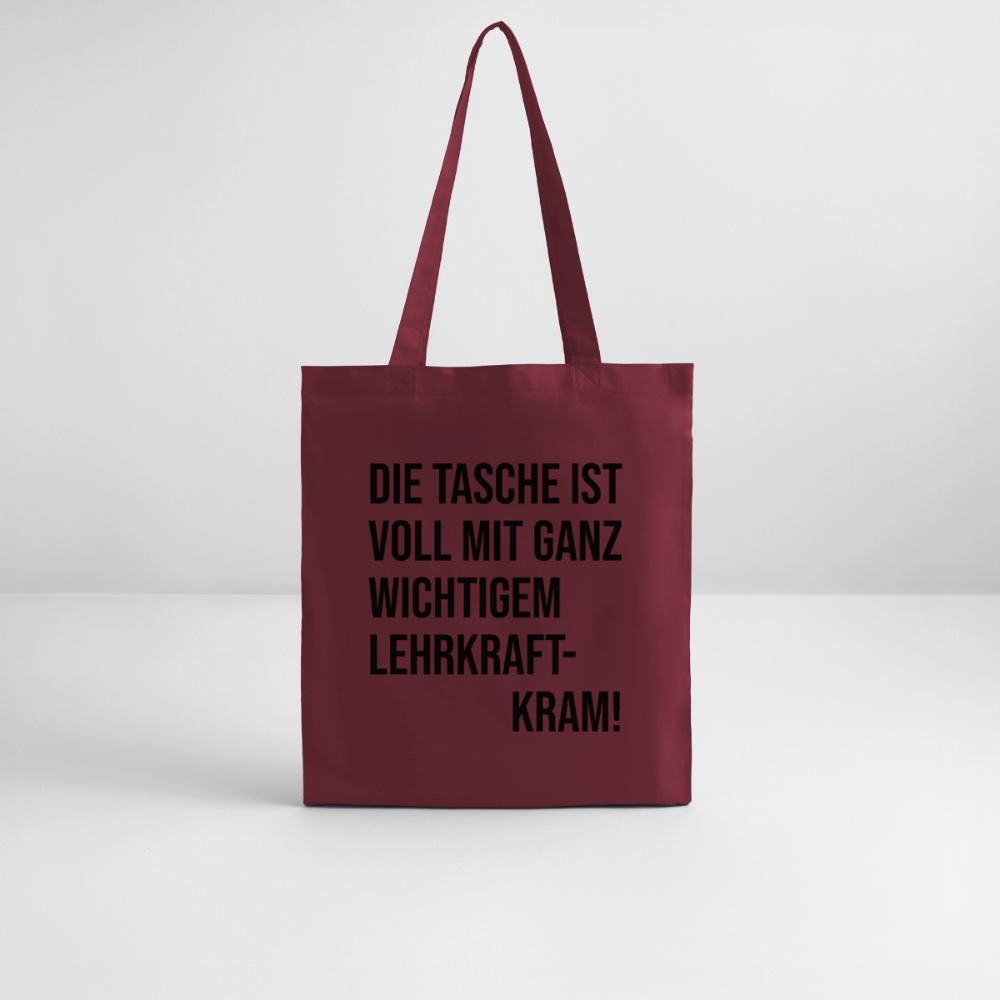 Lehrkraftkram - Bio-Stoffbeutel - Burgunderrot