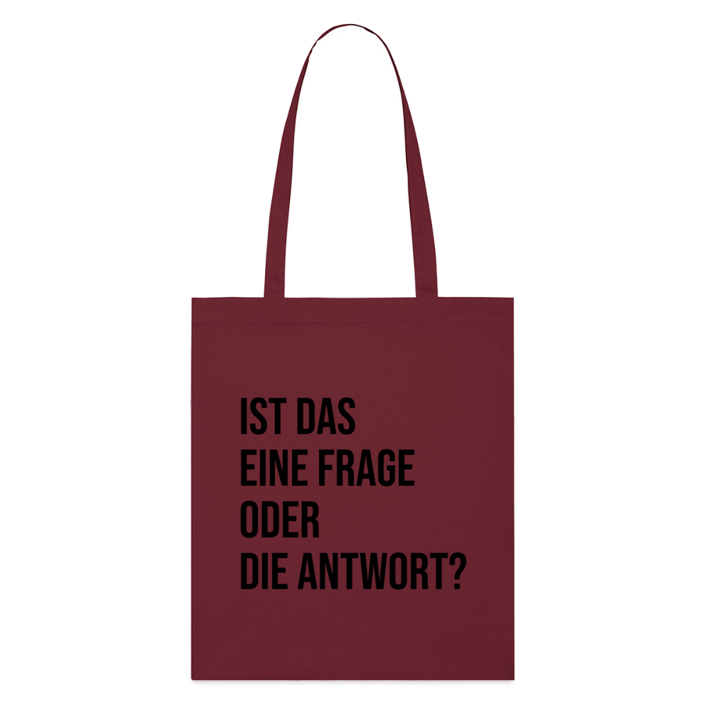 Frage?! - Bio-Stoffbeutel - Burgunderrot