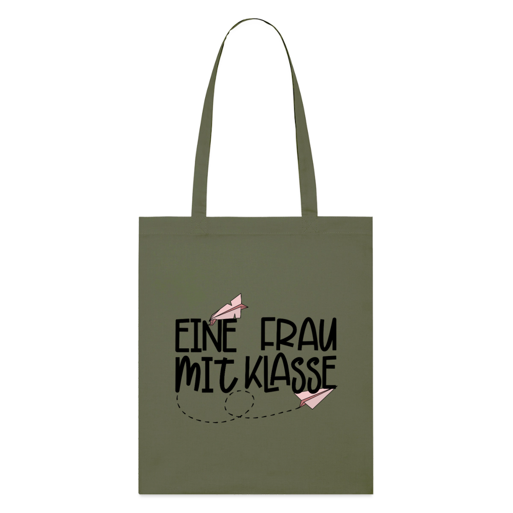 Frau mit Klasse - Bio-Stoffbeutel - Khaki