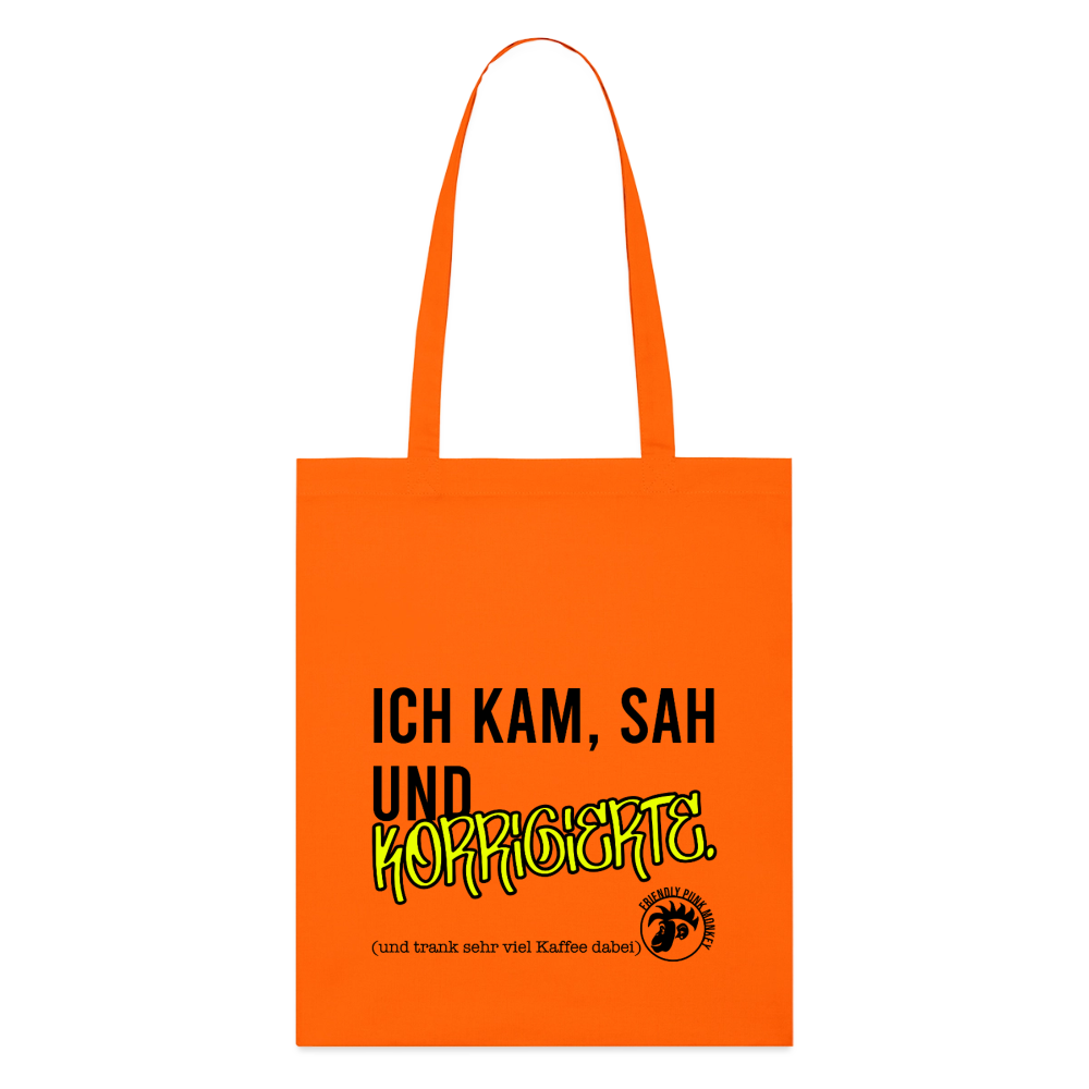 Ich kam, sah - Bio-Stoffbeutel - Tieforange
