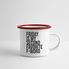 F-Word - Emaille-Tasse - Weiß/Rot