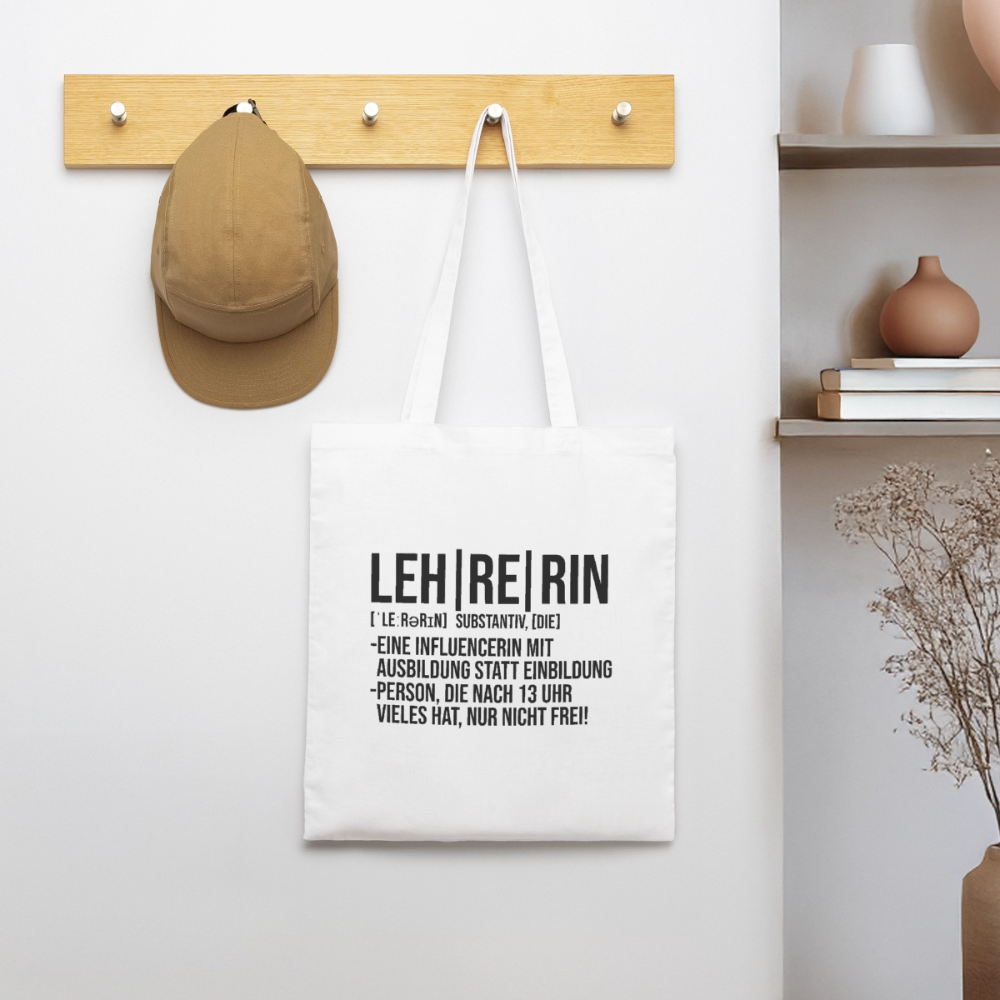 Lehrerin - Bio-Stoffbeutel - Weiß