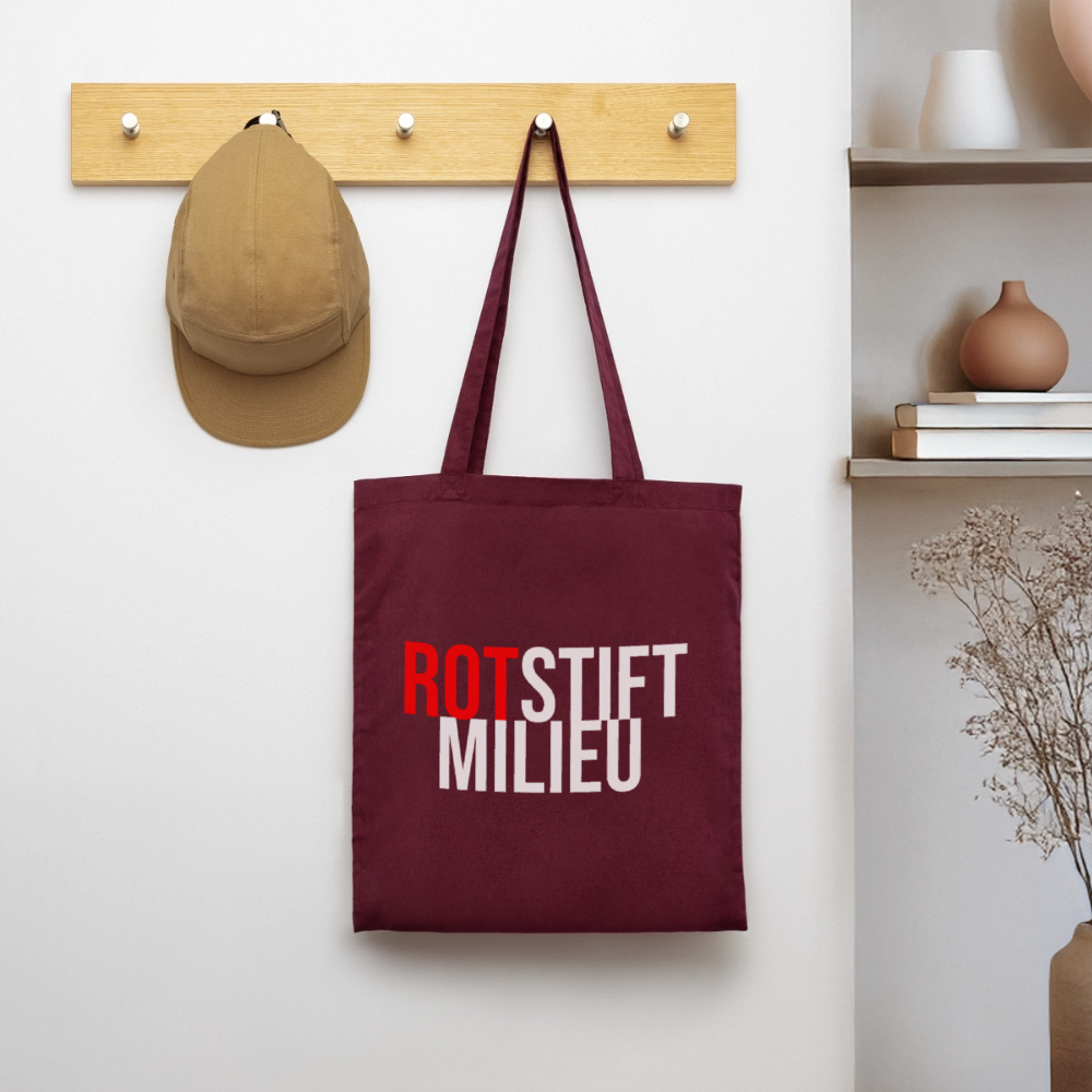 Rotstiftmilieu - Stoffbeutel - Burgunderrot