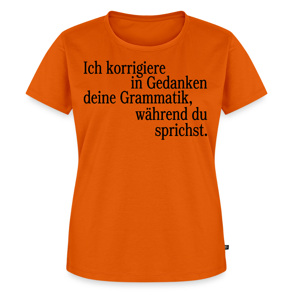 Grammatik - Frauen Premium T-Shirt - Orange 