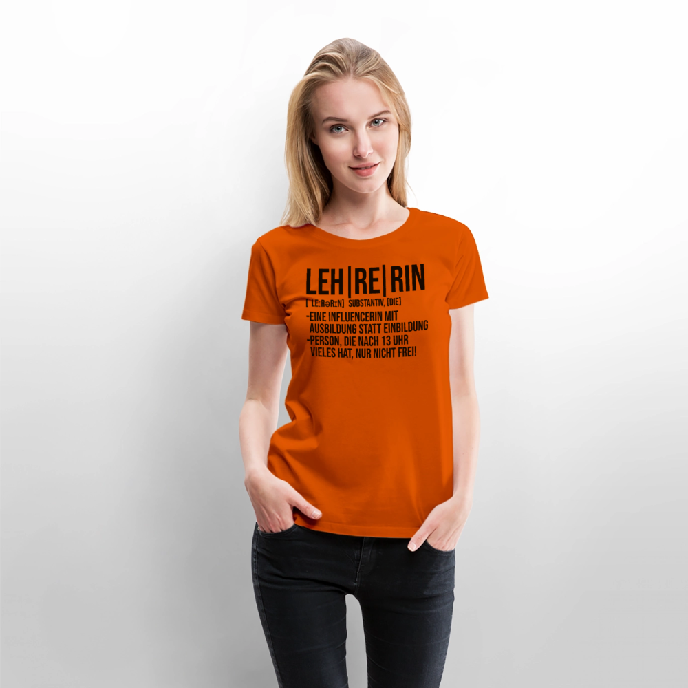 Leh-re-rin - Frauen Premium T-Shirt - Orange 