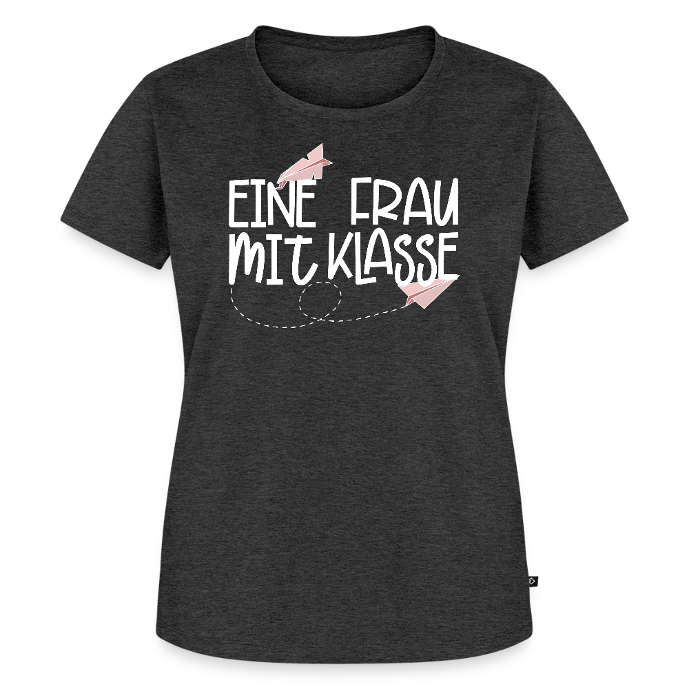 Eine Frau mit Klasse - Frauen Premium T-Shirt - Anthrazit meliert