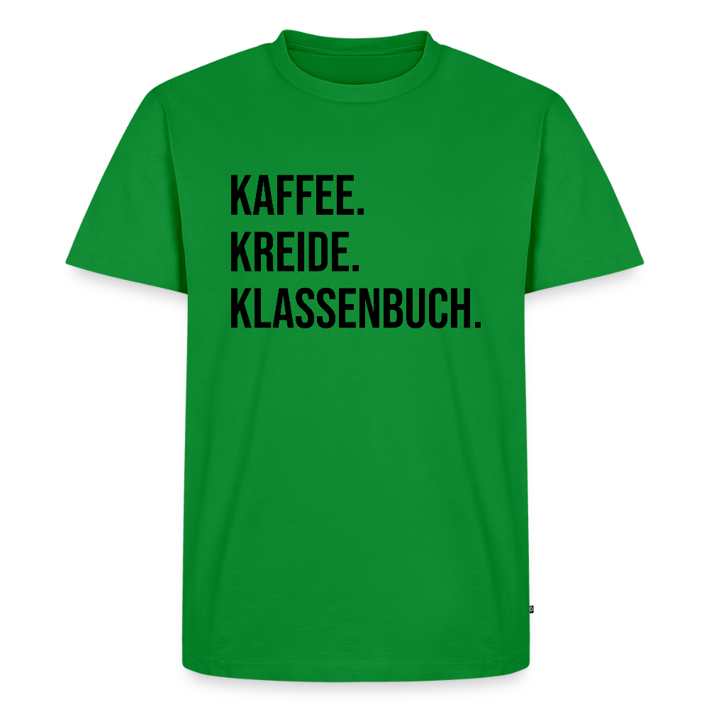 Kaffee. Kreide. Klassenbuch - Männer Premium T-Shirt - Grün