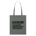 Lehrerin - Bio-Stoffbeutel - Anthrazit