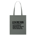 Lehrerin - Bio-Stoffbeutel - Anthrazit