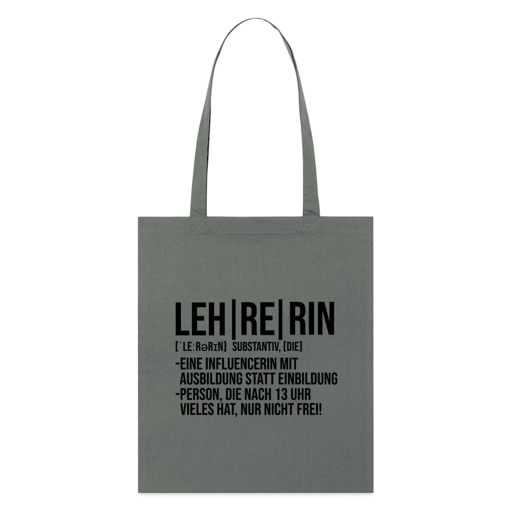 Lehrerin - Bio-Stoffbeutel - Anthrazit
