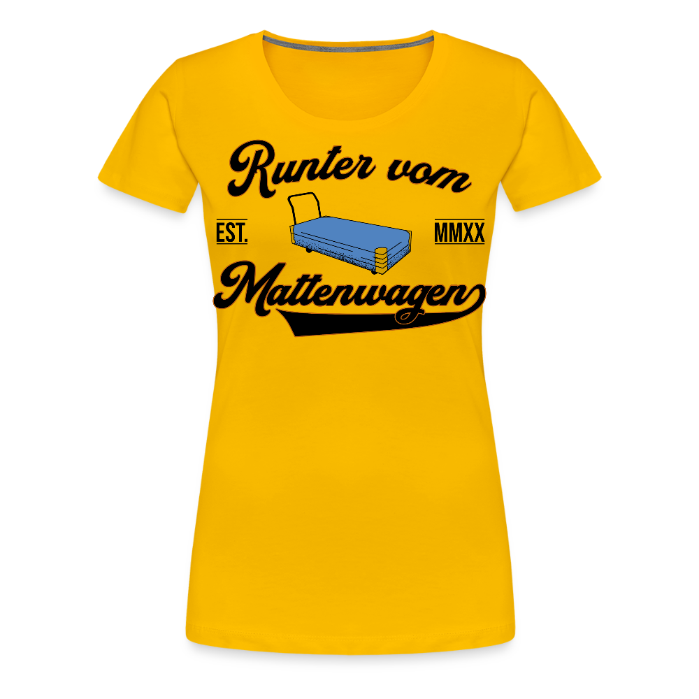 Mattenwagen - Frauen Premium T-Shirt - Sonnengelb