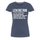 Leh-re-rin - Frauen Premium T-Shirt - Blau meliert
