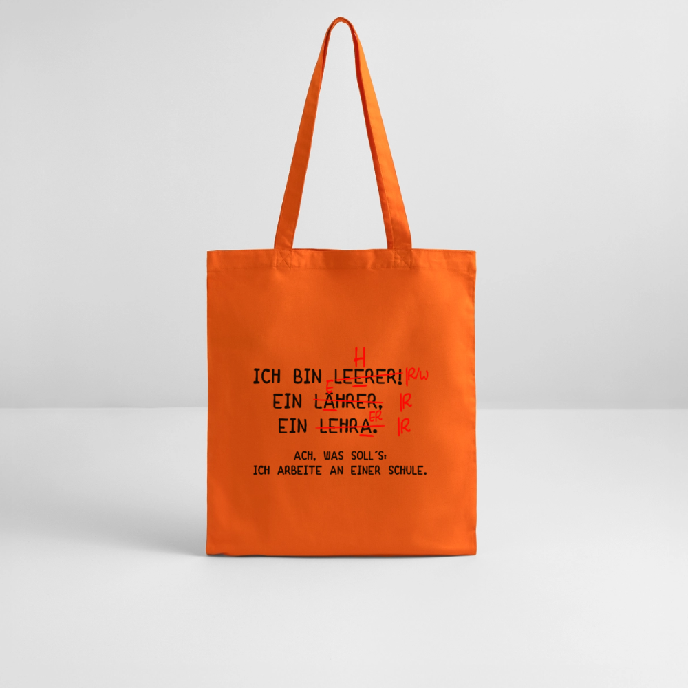 Lehrer - Bio-Stoffbeutel - Tieforange