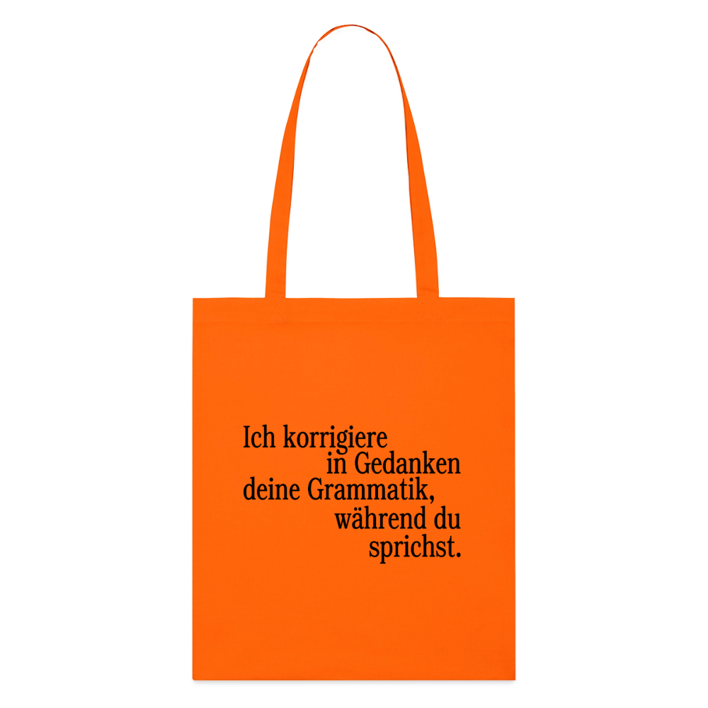 Grammatik - Bio-Stoffbeutel - Tieforange
