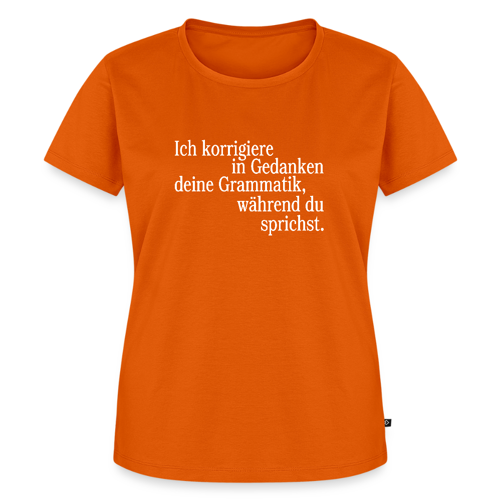 Grammatik - Frauen Premium T-Shirt - Orange 