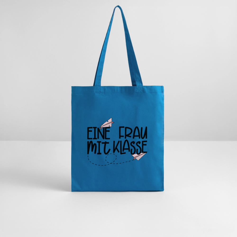 Frau mit Klasse - Bio-Stoffbeutel - Königsblau