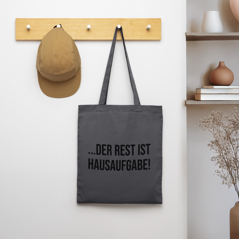 Der Rest ist Hausaufgabe - Stoffbeutel - Graphite