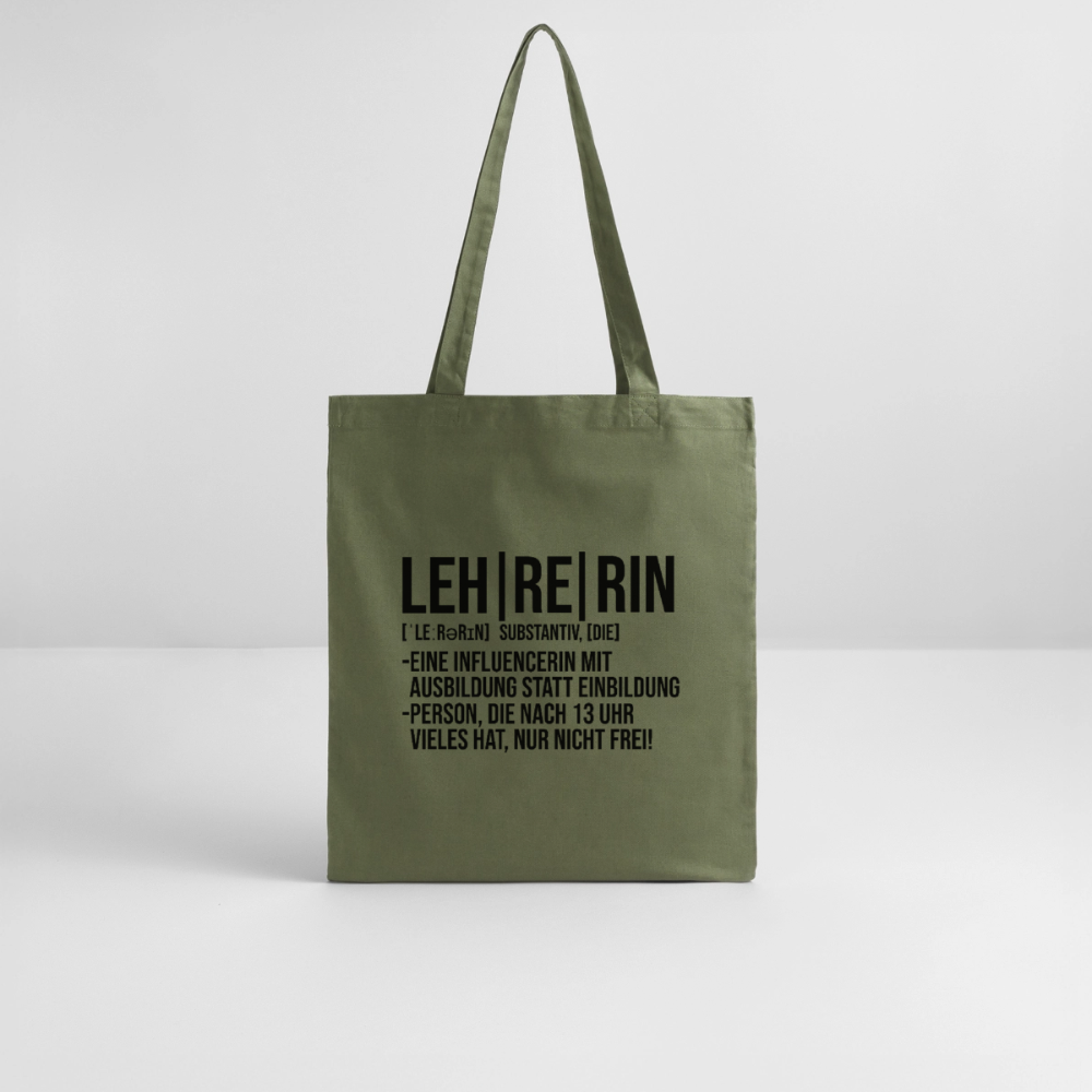Lehrerin - Bio-Stoffbeutel - Khaki