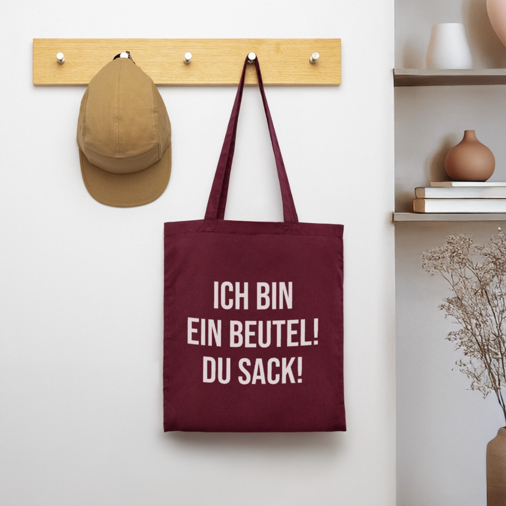 Ich bin ein Beutel! - Stoffbeutel - Burgunderrot