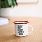 F-Word - Emaille-Tasse - Weiß/Rot