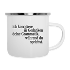 Grammatik - Emaille-Tasse - Weiß