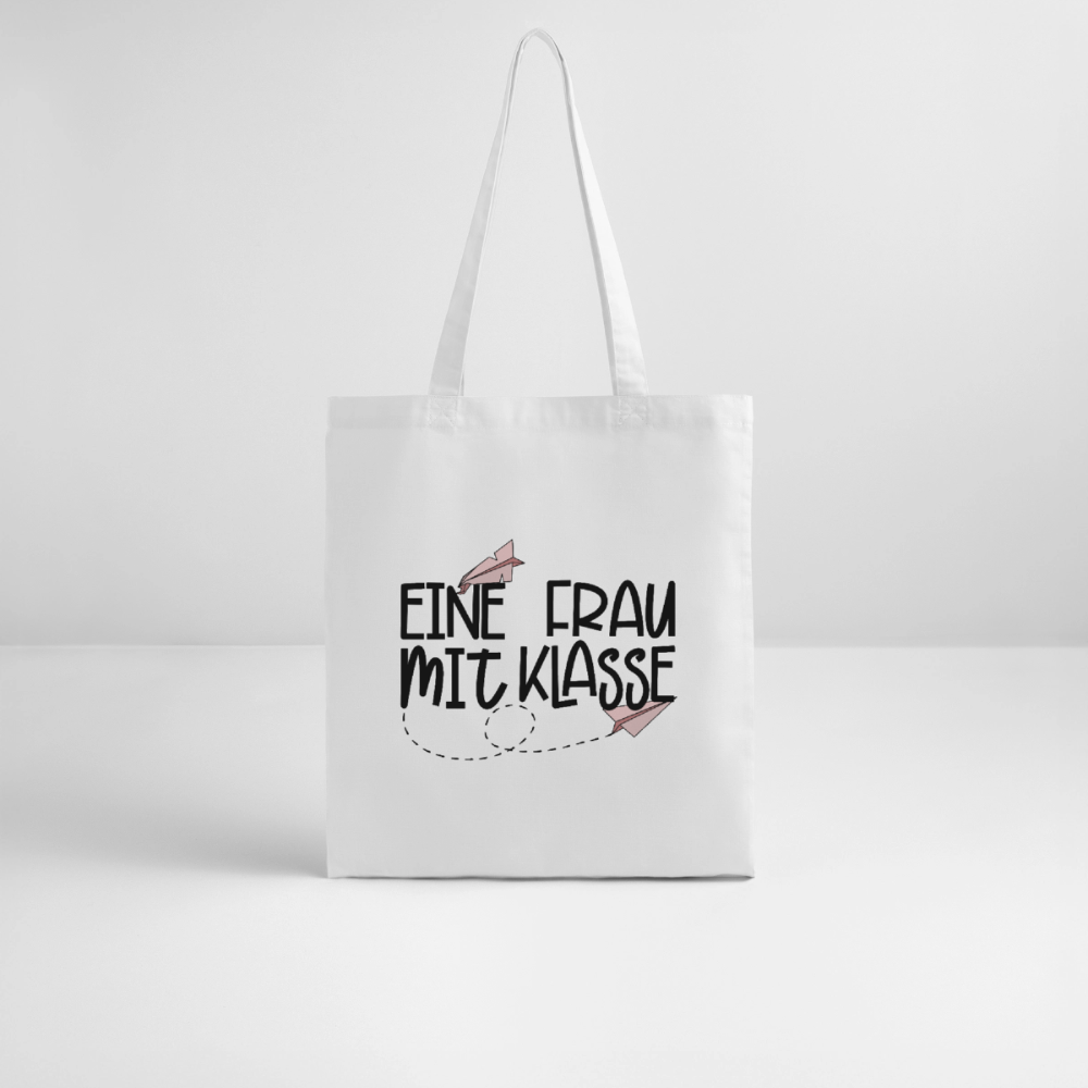 Frau mit Klasse - Bio-Stoffbeutel - Weiß