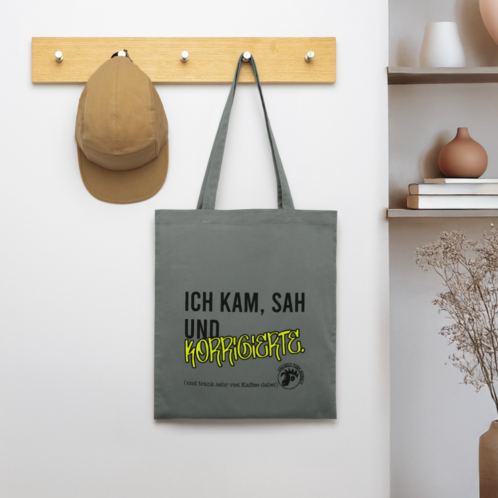 Ich kam, sah - Bio-Stoffbeutel - Anthrazit