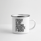 F-Word - Emaille-Tasse - Weiß