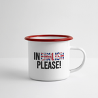 In english please! - Emaille-Tasse - Weiß/Rot
