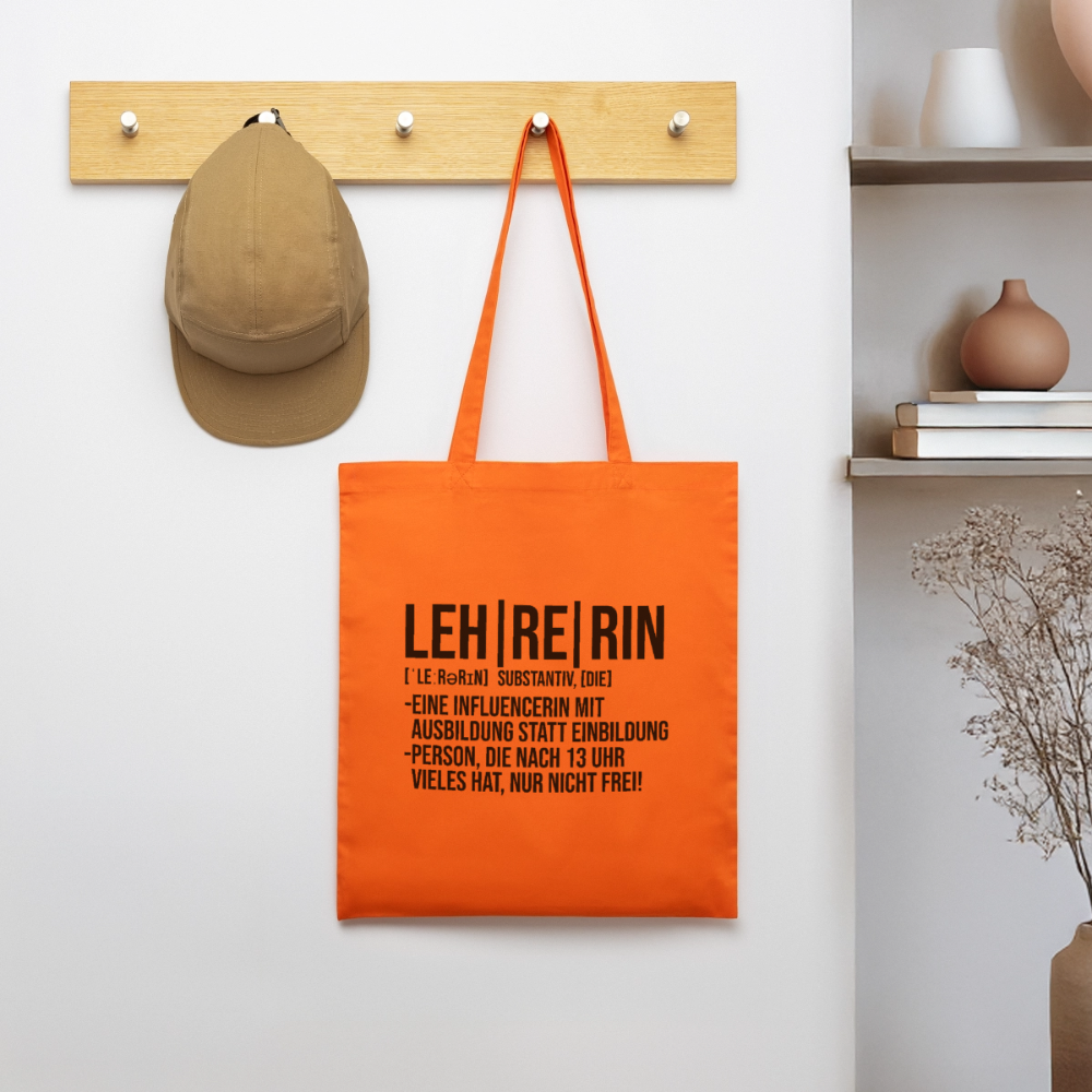 Lehrerin - Bio-Stoffbeutel - Tieforange