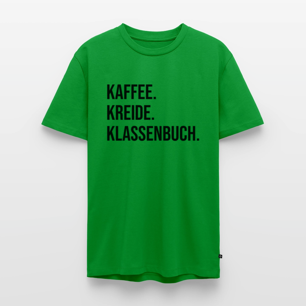Kaffee. Kreide. Klassenbuch - Männer Premium T-Shirt - Grün