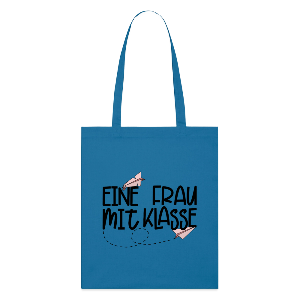 Frau mit Klasse - Bio-Stoffbeutel - Königsblau