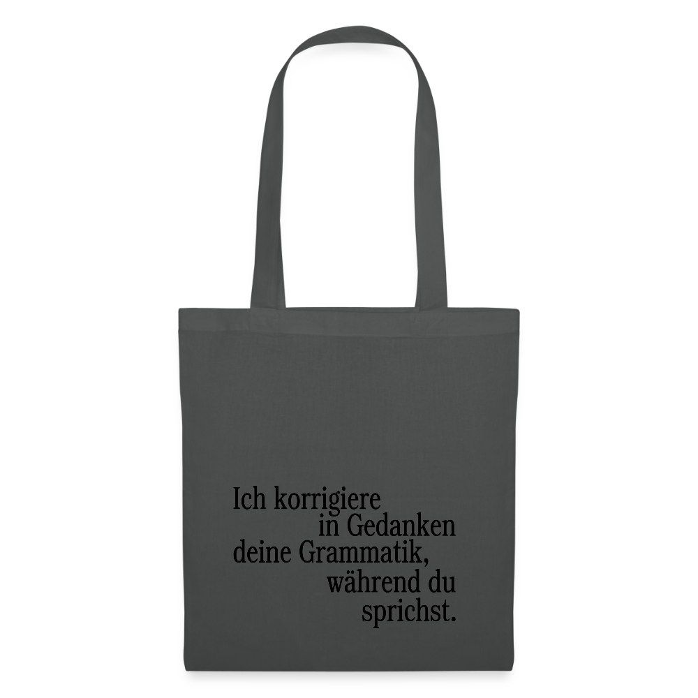 Grammatik - Stoffbeutel - Graphite