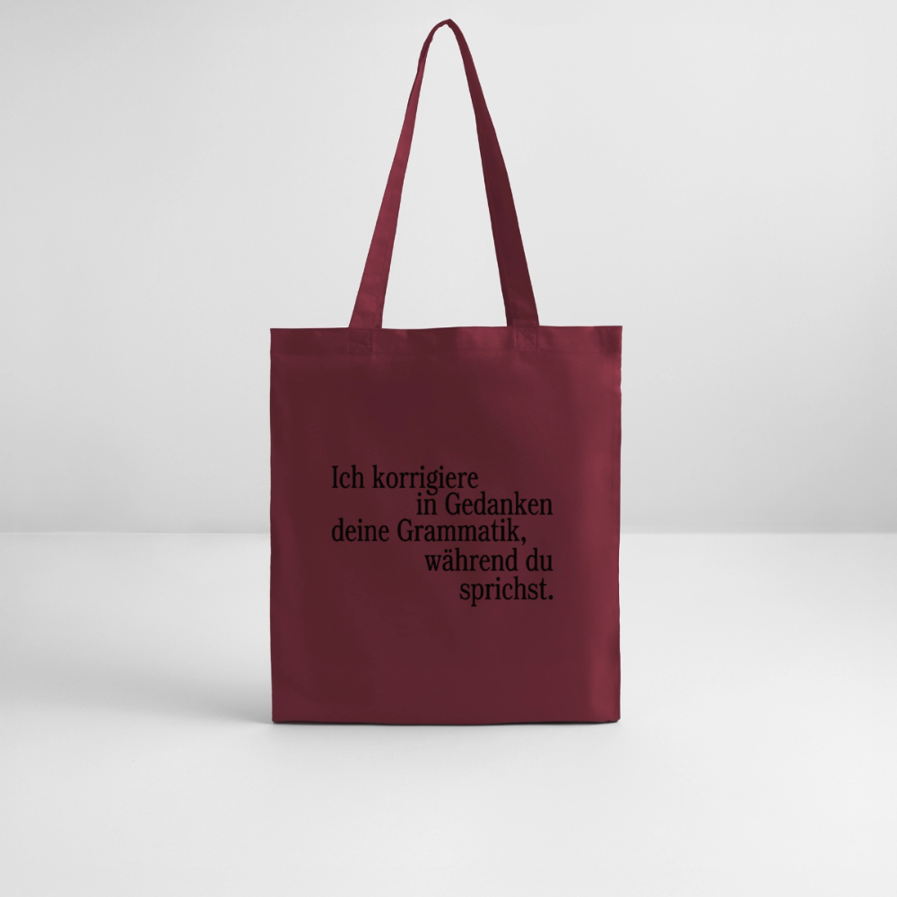 Grammatik - Bio-Stoffbeutel - Burgunderrot