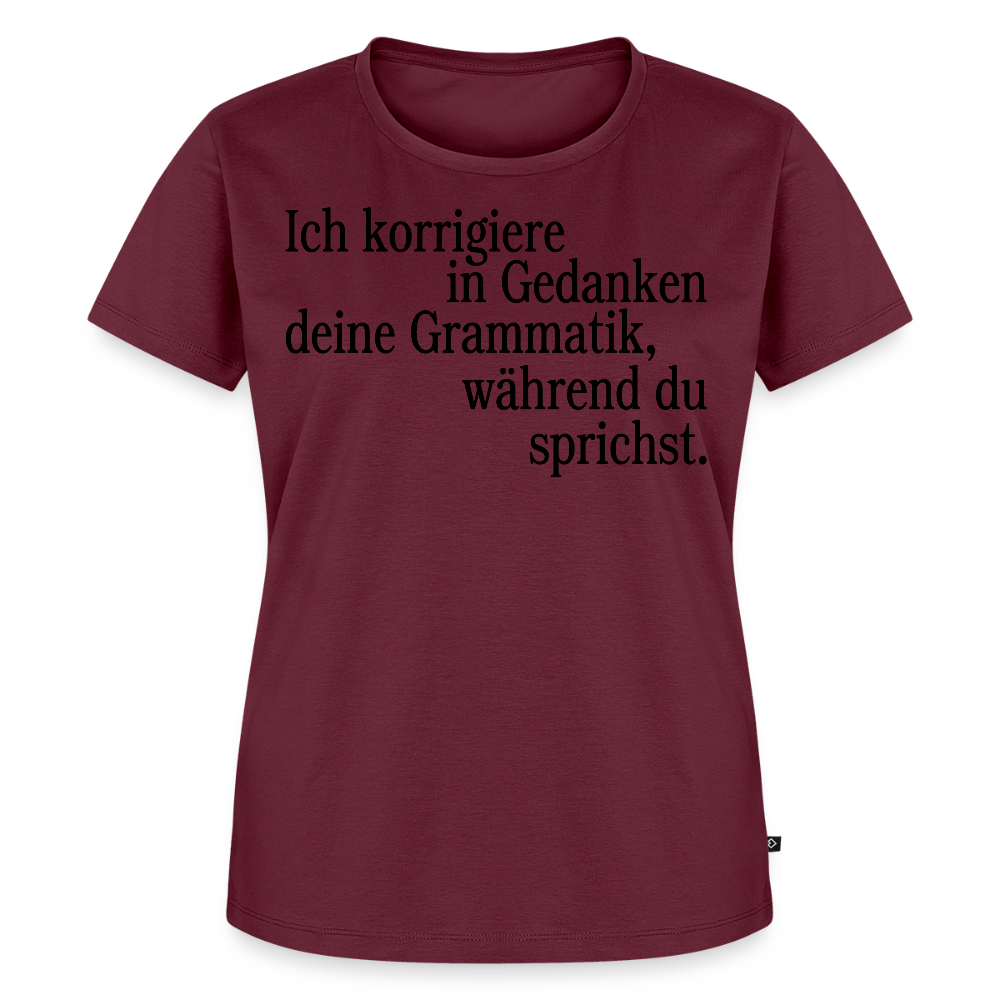 Grammatik - Frauen Premium T-Shirt - Burgunderrot