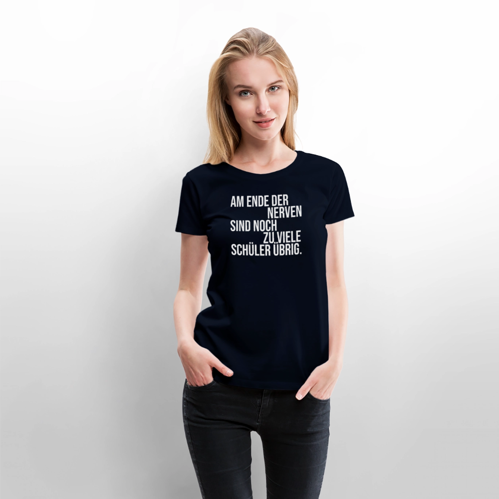 zu viele Schüler - Frauen Premium T-Shirt - Navy