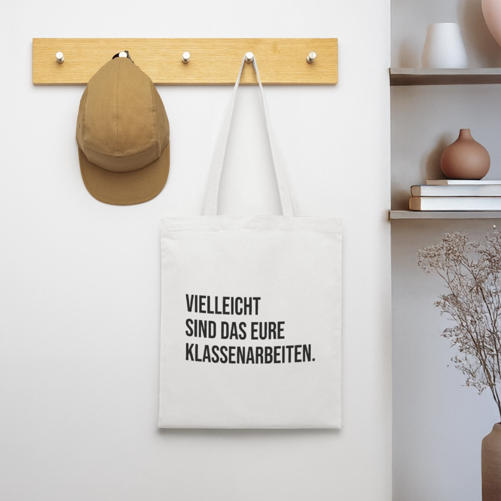 Klassenarbeiten- Stoffbeutel - Weiß