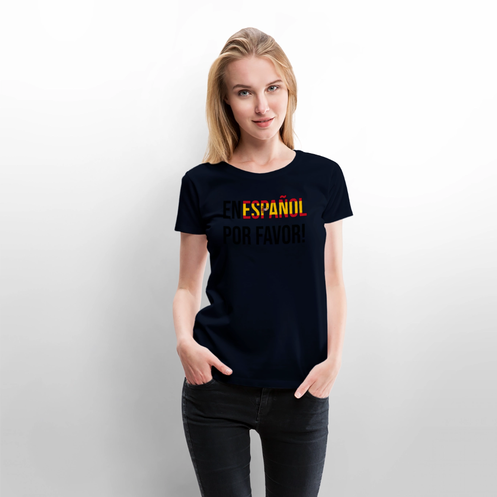 En Espanol por favor! -  Frauen Premium T-Shirt - Navy